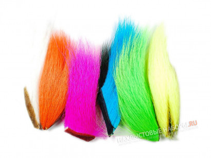 Набор хвостов оленя HARELINE Bucktail Combo Fluo