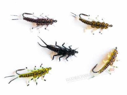 Набор реалистичных нимф HEMINGWAY'S Stonefly Nymphs